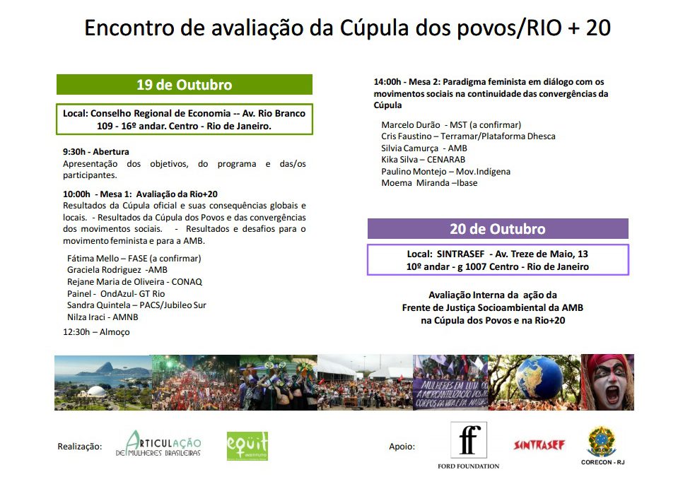 Encontro de Avaliação da Cúpula dos Povos/Rio+20