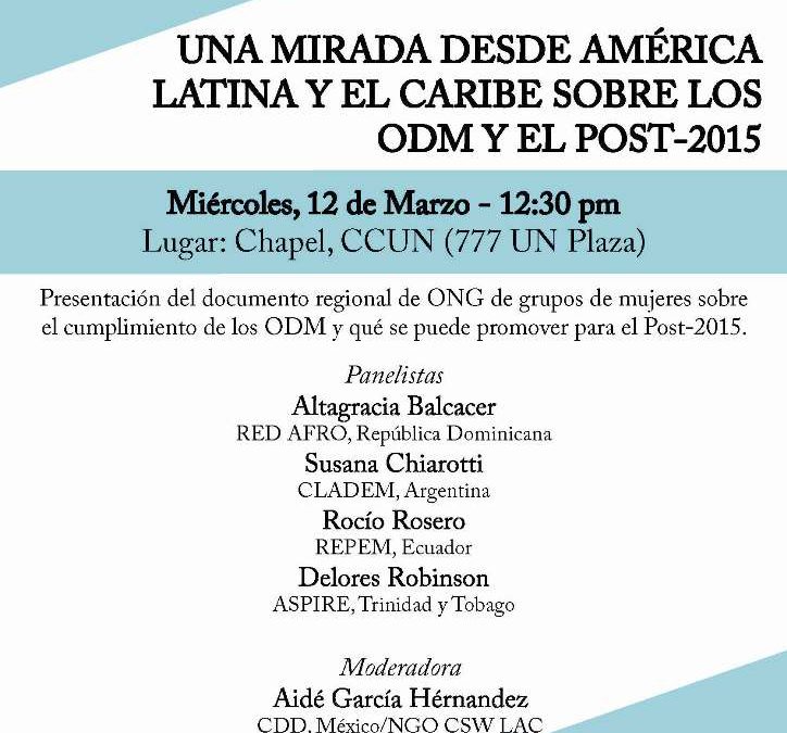 Invitacion  Una mirada desde America Latina y el Caribe sobre los ODM y el Post 2015