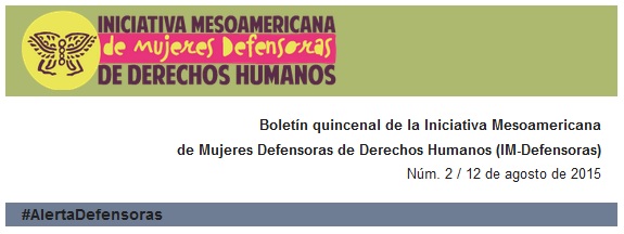 Boletín quincenal #2 de IM-Defensoras